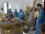 В престольный день Преосвященнейший епископ Симон совершил Божественную литургию в храме Державной иконы Божией Матери города Донецка