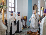 Накануне праздника Преображения Господня Преосвященнейший епископ Симон совершил всенощное бдение в Покровском кафедральном соборе
