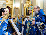 В канун праздника Донской иконы Божией Матери Преосвященнейший Симон епископ Шахтинский и Миллеровский сослужил Главе Донской митрополии в Ростовском кафедральном соборе