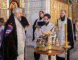 Преосвященнейший епископ Симон совершил всенощное бдение накануне праздника Преображения Господня
