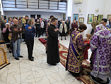 В новопостроенном храме города Гуково в честь преподобномученицы княгини Елисаветы совершена первая Божественная литургия архиерейским чином