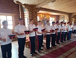Кадеты Каменского казачьего кадетского корпуса посетили храм Всех святых в Земле Российской просиявших