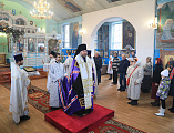В праздник Обрезания Господня и день памяти святителя Василия Великого Преосвященнейший епископ Симон совершил Божественную литургию в храме Архистратига Михаила пос. Каменоломни