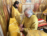 Епископ Симон совершил Божественную литургию в храме святых мучениц Веры, Надежды, Любови и матери их Софии в станице Багаевской и освящение монумента преподобного Серафима Саровского