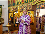В субботу второй седмицы Великого поста Преосвященнейший епископ Симон совершил Божественную литургию в храме великомученика Пантелеимона поселка Майский