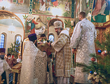 Великая Рождественская вечерня продолжила светлый праздник в Покровском кафедральном соборе г. Шахты