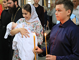 Епископ Шахтинский и Миллеровский Симон совершил таинство Крещения над первенцем семьи старшего иподиакона