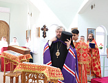 В день храмового праздника Преосвященнейший епископ Симон совершил Божественную литургию в храме святого великомученика Георгия Победоносца пос. Новозарянский