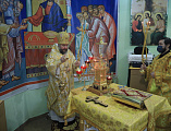 В престольный праздник Преосвященнейший епископ Симон совершил Божественную литургию в храме святого праведного Иоанна Кронштадтского г. Шахты