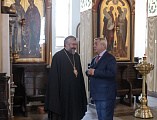 Видео. В Шахтинском епархиальном управлении состоялась встреча Губернатора Ростовской области В.Ю. Голубева и епископа Шахтинского и Миллеровского Симона