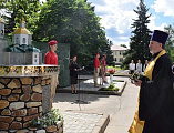 Открытие уменьшенной копии церкви Архангела Михаила в станице Казанской   