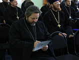 Лекция по темам «Законодательство РФ о свободе совести и о деятельности религиозных объединений», «Устав РПЦ и типовой приходской устав» продолжила курсы повышения квалификации духовенства