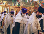 Великая Рождественская вечерня продолжила светлый праздник в Покровском кафедральном соборе г. Шахты