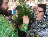 Прихожане Троицкого храма архиерейского подворья хутора Ягодинка получили в дар пальмовые ветви
