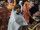 Правящий архиерей Шахтинской епархии Преосвященнейший епископ Симон возглавил Божественную литургию в Покровском кафедральном соборе г. Шахты и совершил иерейскую хиротонию