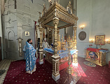 В праздник Успения Пресвятой Богородицы епископ Симон совершил Божественную литургию в храме Донецкого Успенского архиерейского подворья станицы Гундоровской