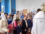Священник благословил детей на новый учебный год в селе Маньково-Калитвенское   