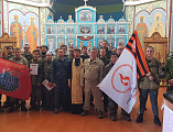 Военно-патриотический центр «Пламя» ЮРГПУ (НПИ) провел казачий военный 30-километровый переход от ст. Бессергеневской к ст. Мелиховской, участников напутствовал протоиерей Андрей Поздняков