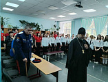 Иеромонах Димитрий (Яроцкий) принял участие в открытом уроке, посвященном героям Великой Отечественной войны