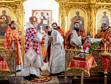 Преосвященнейший Симон совершил Божественную литургию и хиротонию во пресвитеры в храме великомученика Георгия Победоносца хутора Лихой