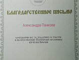 Благодарственное письмо и сертификаты от Синодального отдела по религиозному образованию и катехизации для руководителя приходской группы   