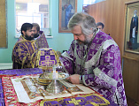 В день памяти Усекновения главы Пророка, Предтечи и Крестителя Господня Иоанна Преосвященнейший епископ Симон совершил Божественную литургию в храме Архистратига Михаила пос. Каменоломни