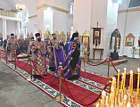 Божественная литургия в Неделю 4-ю Великого поста, преподобного Иоанна Лествичника, в храме Успения Пресвятой Богородицы станицы Калитвенской