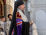 Преосвященнейший епископ Симон совершил всенощное бдение накануне праздника Преображения Господня