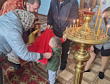 В храме хутора Ажинов причастились воспитанники детского сада «Сказка»