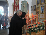 Накануне дня памяти святителя Николая Чудотворца Преосвященнейший епископ Симон совершил всенощное бдение в Никольском храме пос. Аюта