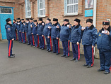Строевой смотр и инструктаж казачьей дружины прошли на территории храма Архистратига Михаила