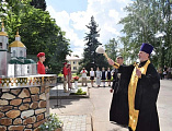 Открытие уменьшенной копии церкви Архангела Михаила в станице Казанской   