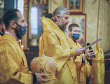 Преосвященнейший епископ Симон совершил Божественную литургию и благодарственный молебен по случаю двенадцатой годовщины интронизации Святейшего Патриарха Кирилла