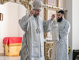 Преосвященнейший епископ Симон совершил Божественную литургию в день воспоминания чуда Архистратига Михаила, бывшего в Хонех