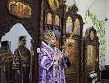 В новопостроенном храме города Гуково в честь преподобномученицы княгини Елисаветы совершена первая Божественная литургия архиерейским чином