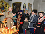 Успенский храм станицы Калитвенской посетили преподаватели и кадеты Шахтинского казачьего кадетского корпуса им. Я.П. Бакланова во главе с атаманом Всевеликого Войска Донского В.А. Бобыльченко
