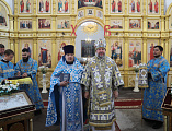 В престольный праздник и 190-летие храма Преосвященнейший епископ Симон совершил Литургию в Успенском храме ст. Калитвенской