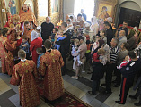 Епископ Шахтинский и Миллеровский Симон возглавил Божественную литургию в храме Донской иконы Божией Матери г. Новошахтинска