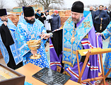 Преосвященнейший епископ Симон совершил чин на основание церкви на месте строительства храма Покрова Пресвятой Богородицы в хуторе Карповка Багаевского района
