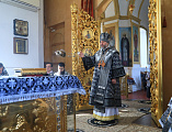 В Великий Вторник Страстной седмицы епископ Симон совершил Литургию Преждеосвященных Даров в храме великомученика Георгия Победоносца хутора Лихой