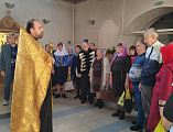 Молебен и поздравления в Донском храме, совместно с членами УПП ВОС