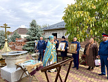 В Обливской совершен чин освящения купола с крестом