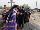 Преосвященнейший епископ Симон совершил чин на основание церкви и водружение креста в поселке Тарасовский