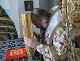 В Неделю 3-ю Великого поста, Крестопоклонную, Преосвященнейший епископ Симон совершил Божественную литургию в храме в честь Святой Троицы хут. Ягодинка