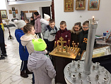В храме преподобномученицы Елисаветы г. Гуково иерей Георгий Русинов встретился с учениками школы № 9 пос. шахты «Ростовская»