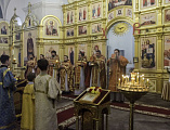В станице Калитвенской соборным богослужением отметили престольный праздник левого предела храма в честь великомученика Димитрия Солунского