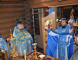 Соборным богослужением отметили престольный праздник в храме Смоленской иконы Божией Матери пос. Таловый