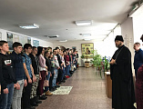 Рождественский визит иеромонаха Димитрия (Яроцкого) в казачий техникум