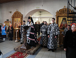 В среду первой седмицы Великого поста епископ Шахтинский и Миллеровский Симон совершил великое повечерие с чтением покаянного канона преподобного Андрея Критского в храме Донской иконы Божией Матери г. Новошахтинска