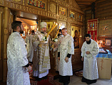 В праздник Преображения Господа Бога и Спаса нашего Иисуса Христа Преосвященнейший епископ Симон совершил Божественную литургию и диаконскую хиротонию в Одигитриевском храме пос. Таловый